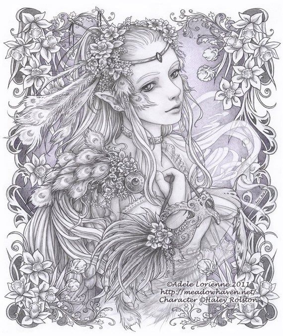 Original fantasy masquerade pale dawn art print