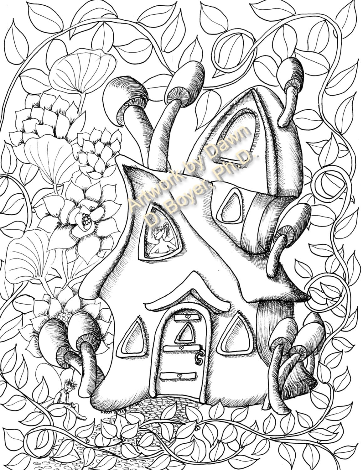 Fairy houses and fairy doors vol and individual coloring pages from print books drawings per set
