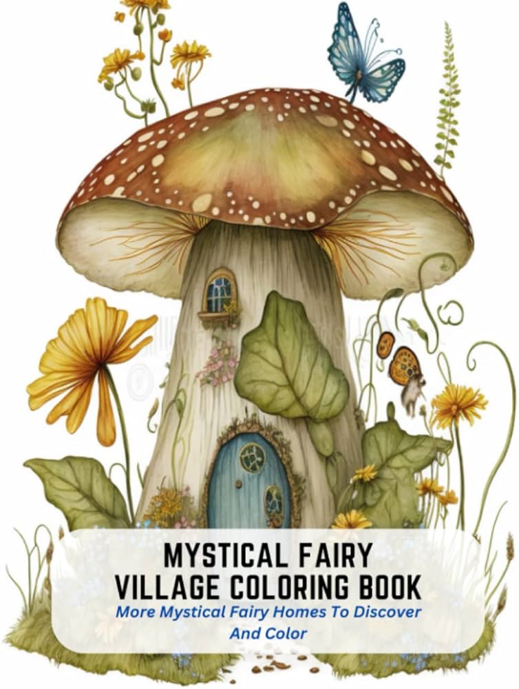 Mystical fairy village coloring book more mystical fairy homes to discover and color by green dawn