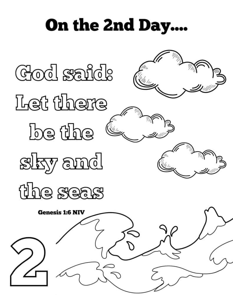 Days of creation coloring pages