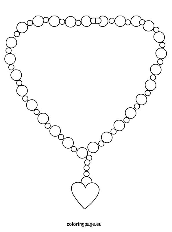 Colouring picture of necklace coloring page coloring pages book jewelry jewelry drawing