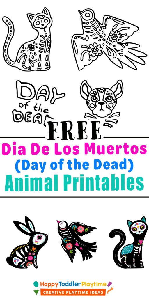 Free dia de los muertos day of the dead animal printables colouring pages for kids