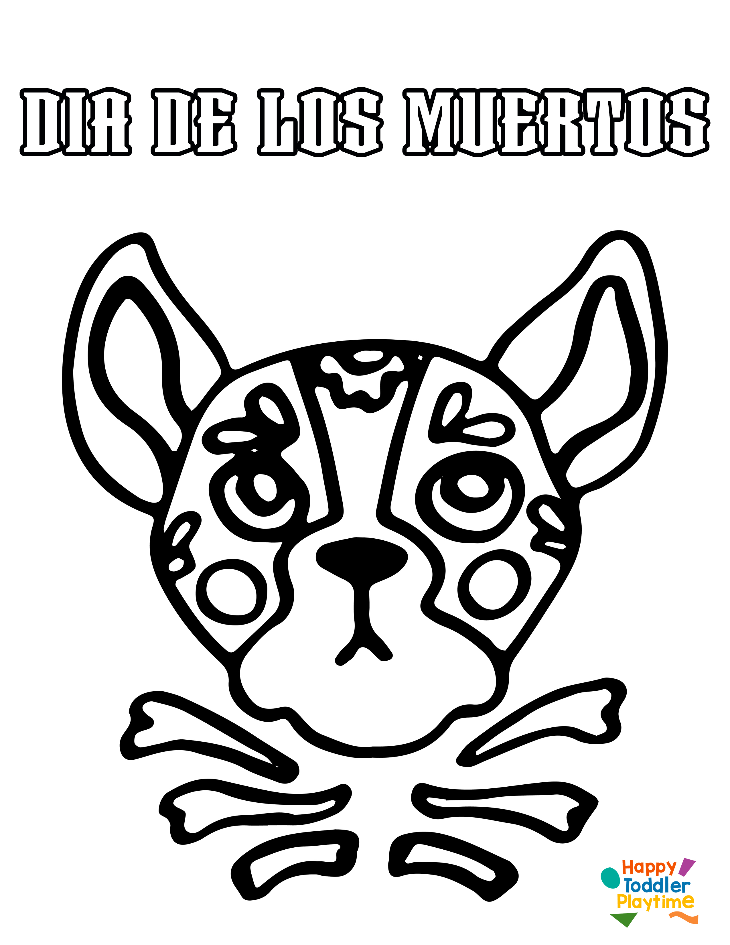 Free dia de los muertos day of the dead animal printables colouring pages for kids