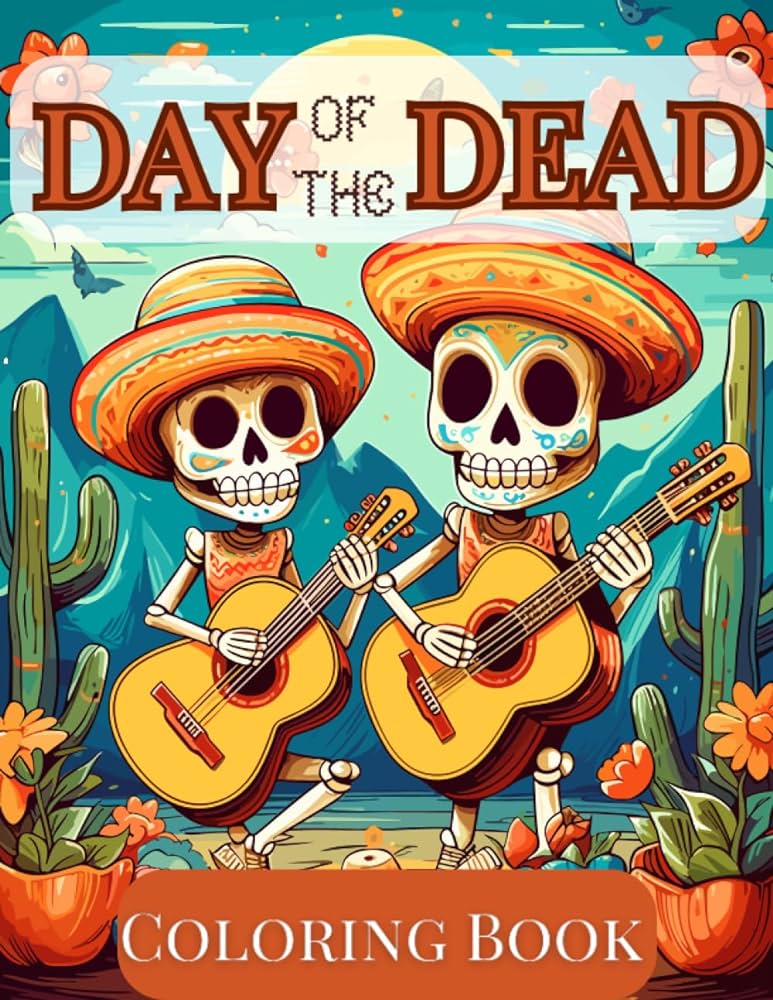 Day of the dead coloring book exploring by lee denkitty