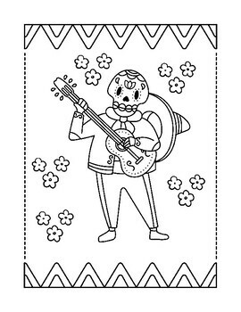 Dãa de los muertos coloring pages for kids by qetsy tpt