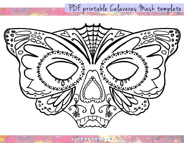 Diy day of the dead calaveras mask with free printable