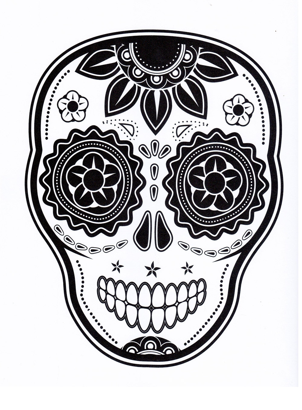 Skull coloring pages dia de los muertos day of the dead halloween arts and crafts printable digital download no