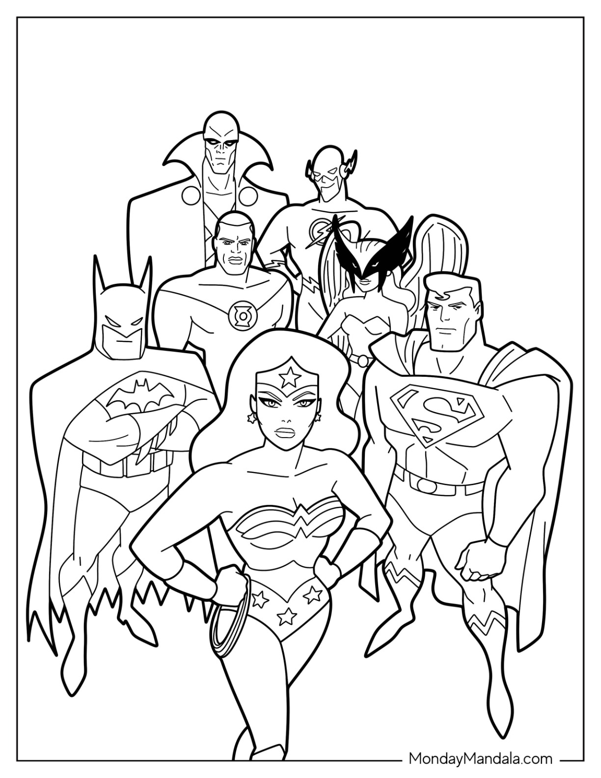 Justice league coloring pages free pdf printables
