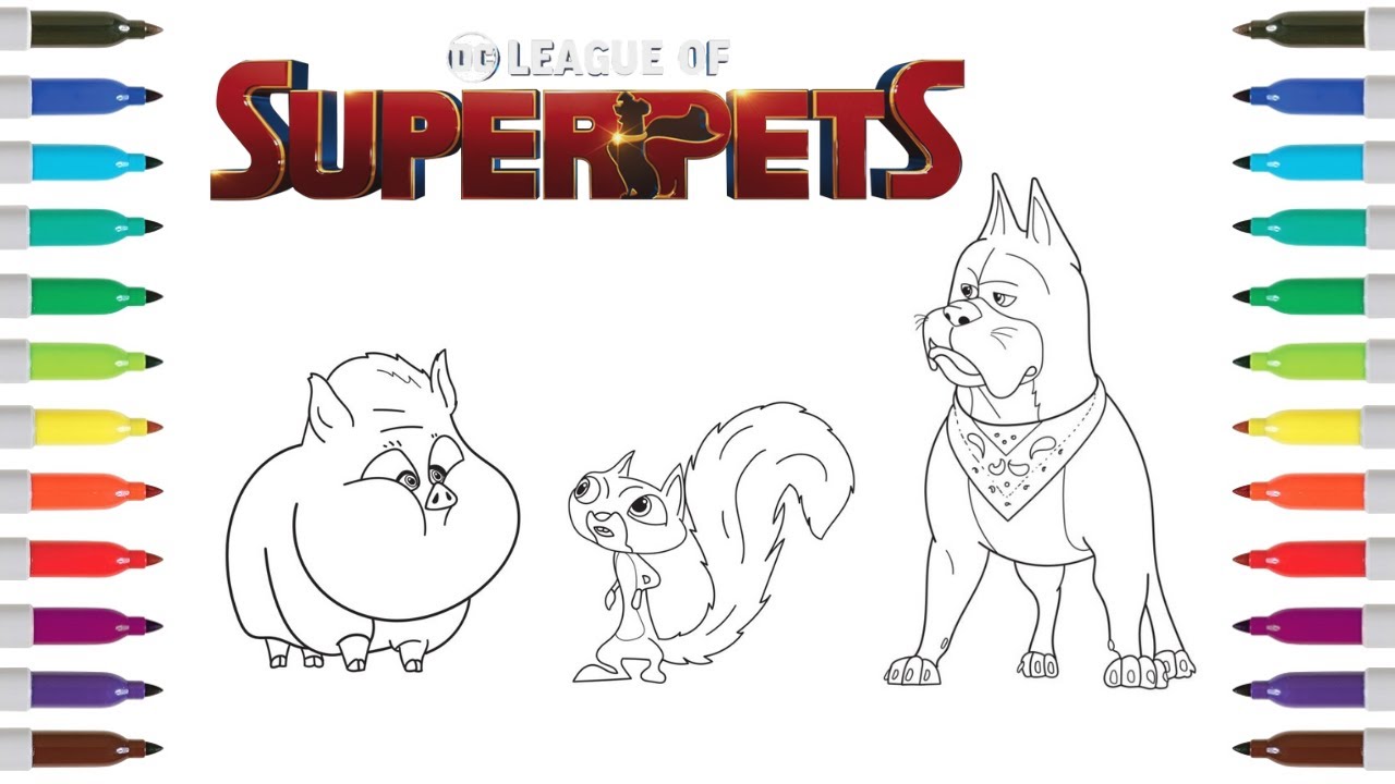 Dc league of super pets coloring book pages ace pb chip