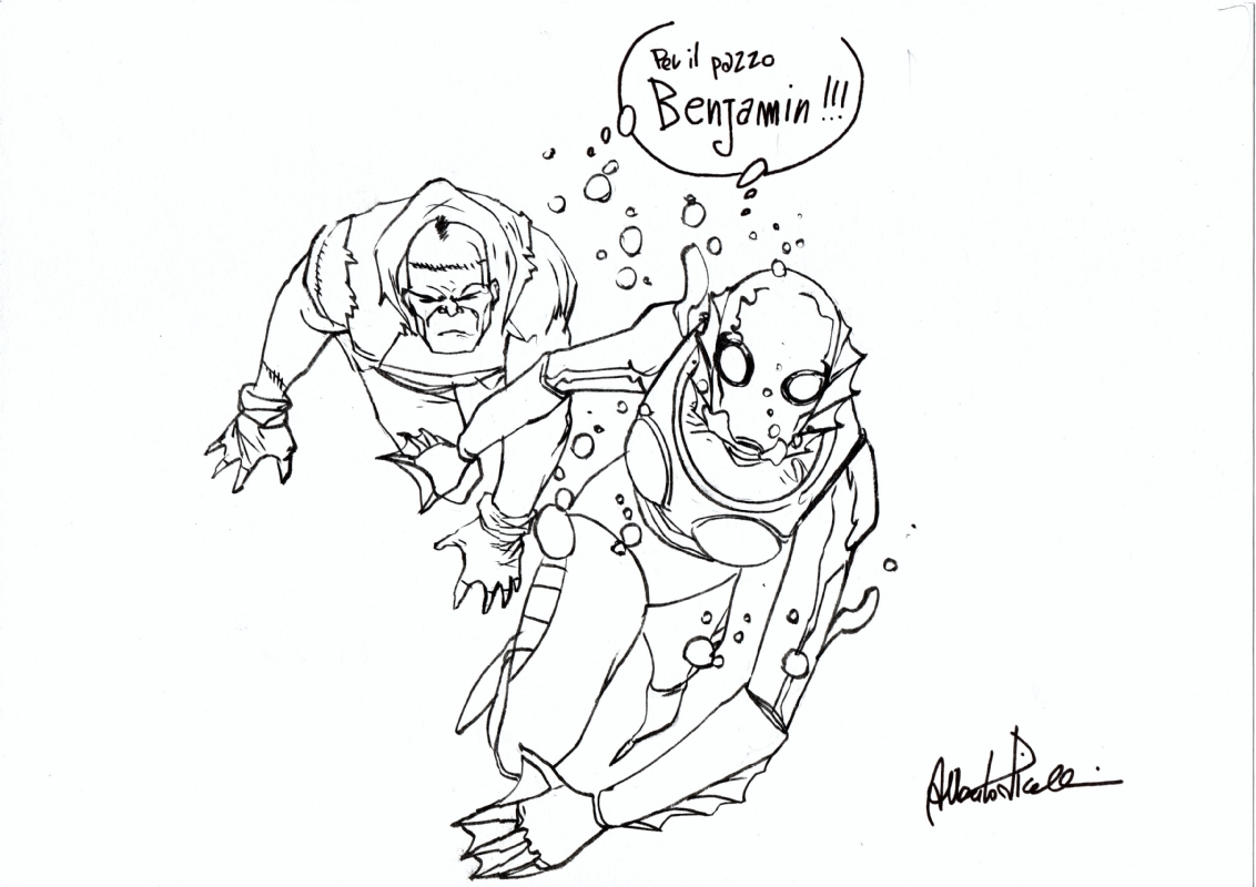 Nina mazursky frankenstein in benjaaman benjaamans sketch and mission mostly of dc ics characters ic art gallery room
