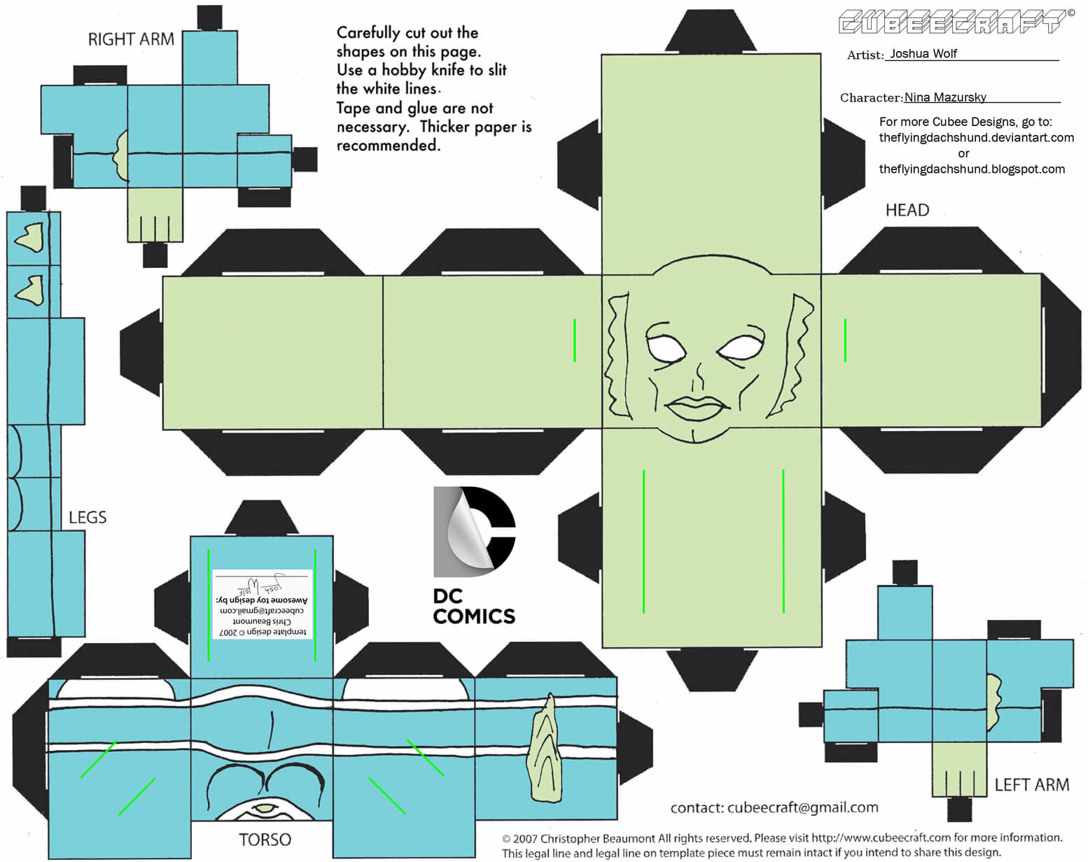 Nina mazursky from dc paper toy free printable papercraft templates