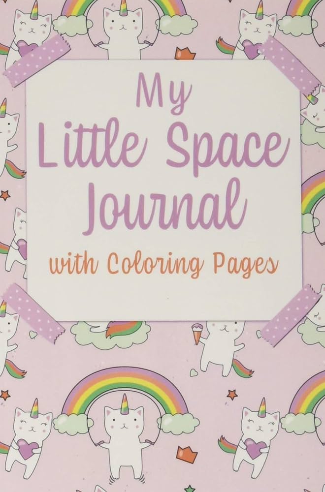 My little space journal with coloring pages ddlg journal and ddlg coloring book with unicorns