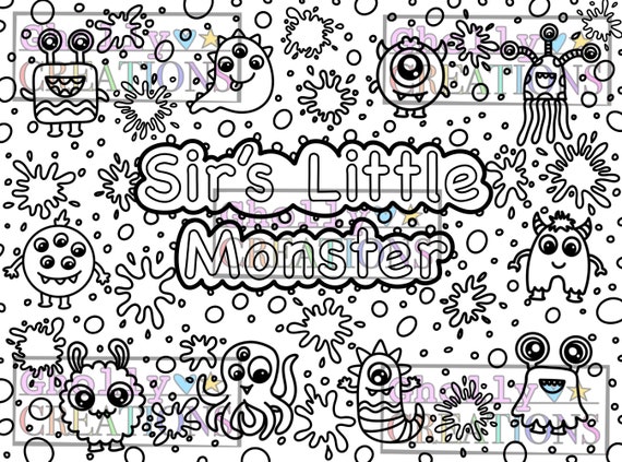 Sirs little monster ddlgcgladult coloring page