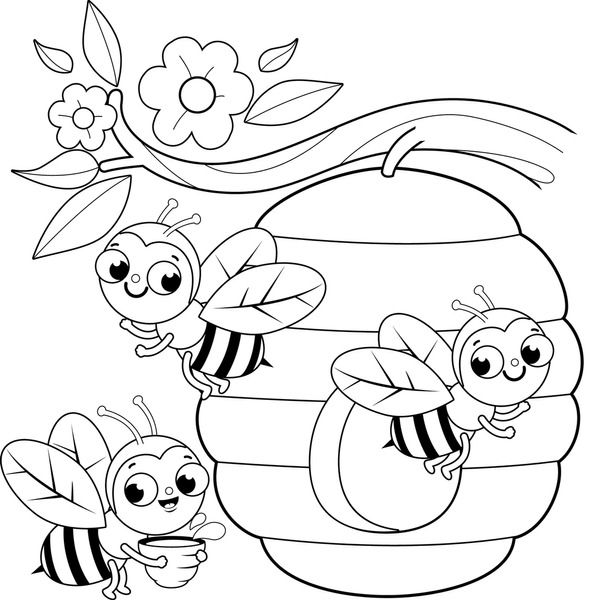 Imãgenes fotos de stock objetos en d y vectores sobre coloring pages beehive coloring page cartoon