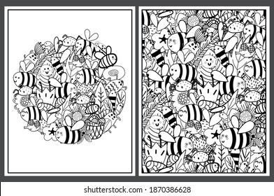 Coloring page bee mãs de ilustraciones y dibujos de stock con licencia libres de regalãas