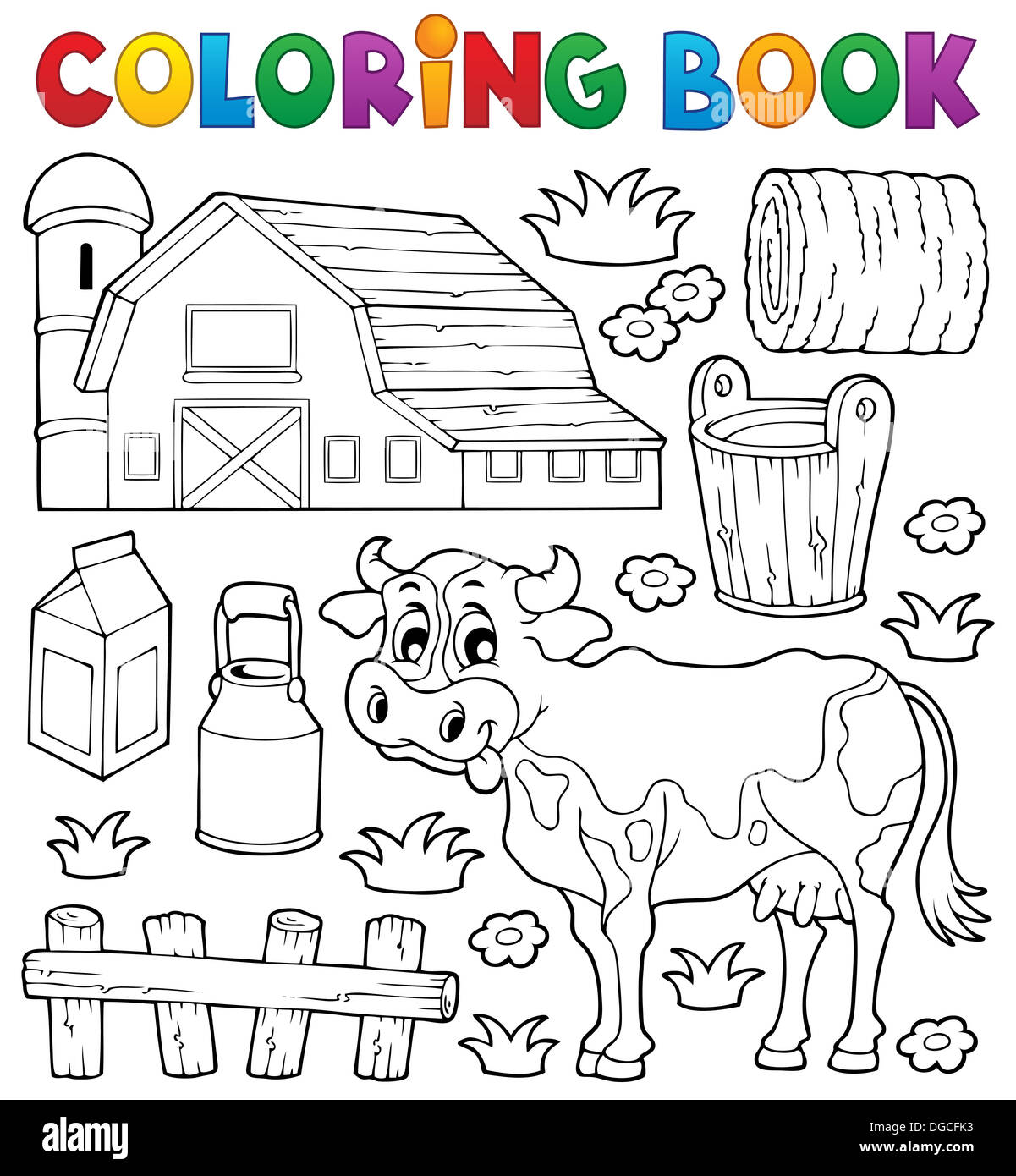 Coloring book vaca tema