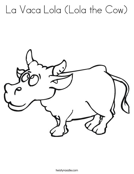 La vaca lola lola the cow coloring page