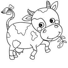 Cute cow coloring pages