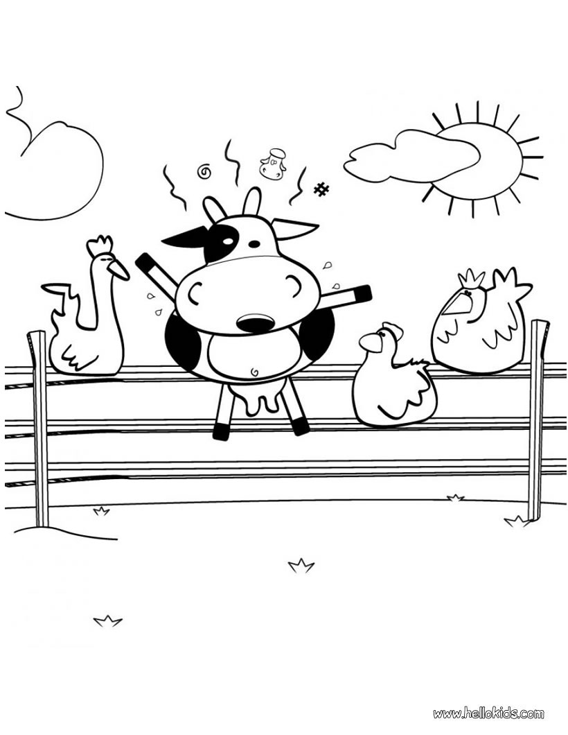 Crazy cow coloring pages