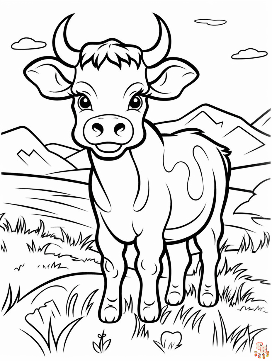 Vacas para colorear divertidas y fãciles de imprimir para niãos