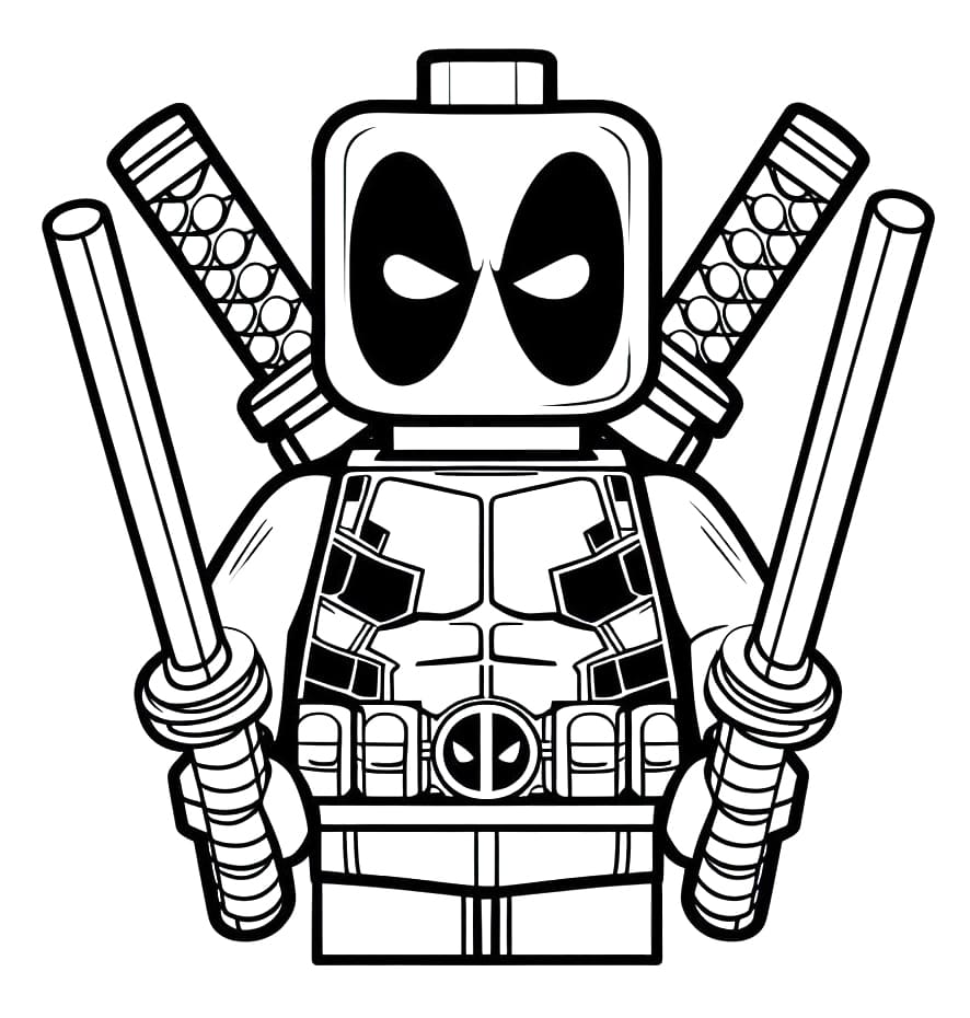 Lego deadpool coloring pages