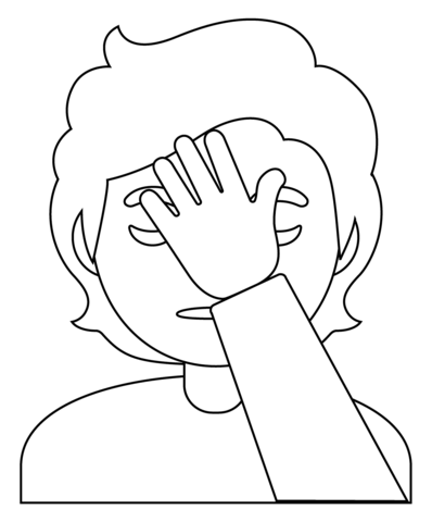 Person facepalming emoji coloring page free printable coloring pages