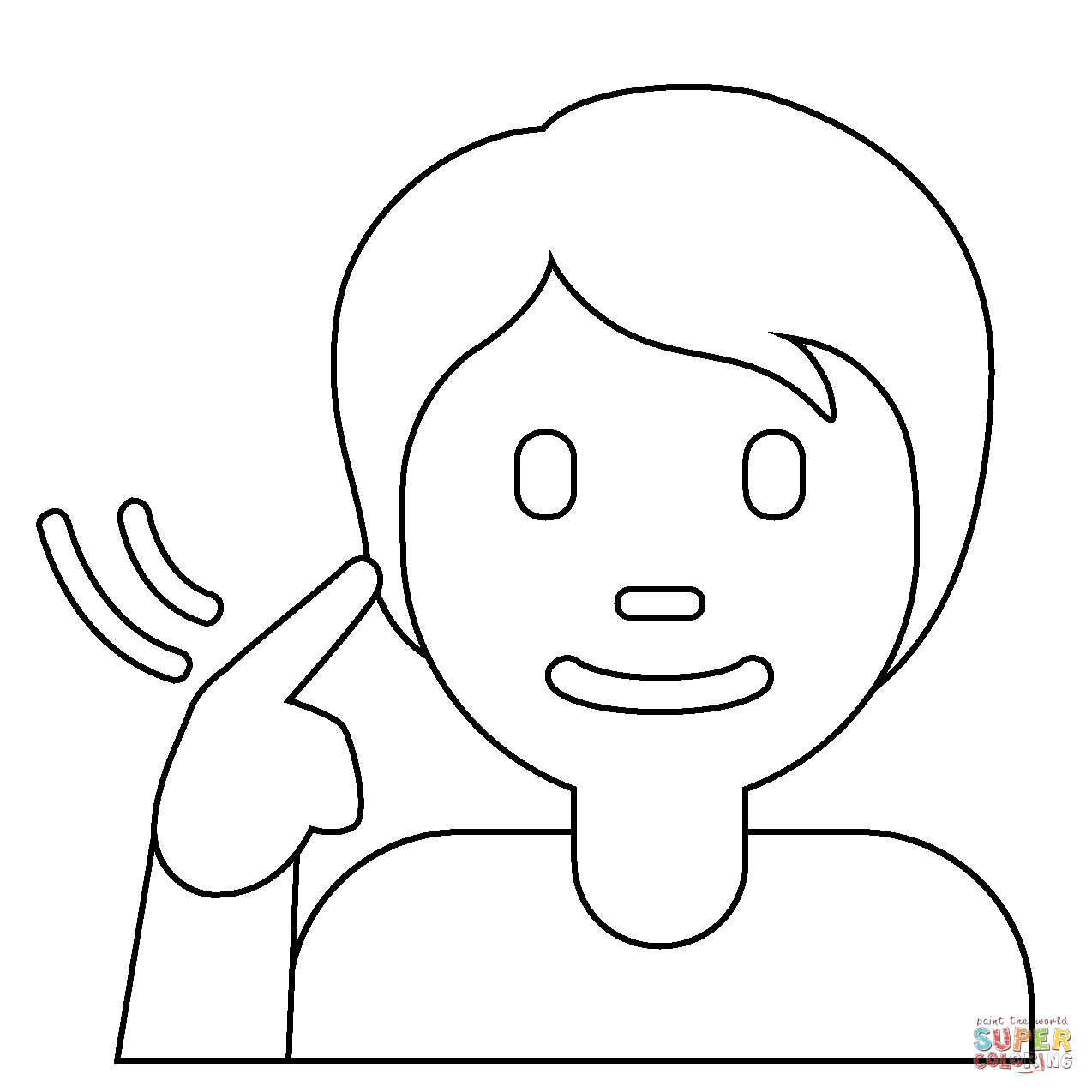 Deaf person emoji coloring page free printable coloring pages