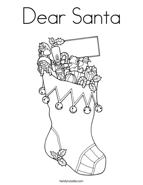 Dear santa coloring page