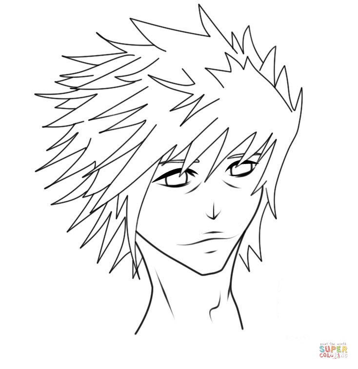 L lawliet from death note coloring page free printable coloring pages
