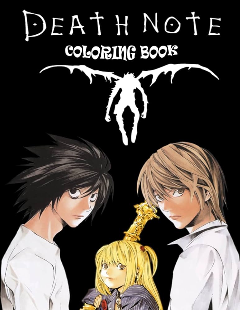Death note coloring book coloring pages vivid entertaining art illustrations for fans of all ages help relieve stress and stress bernice james books