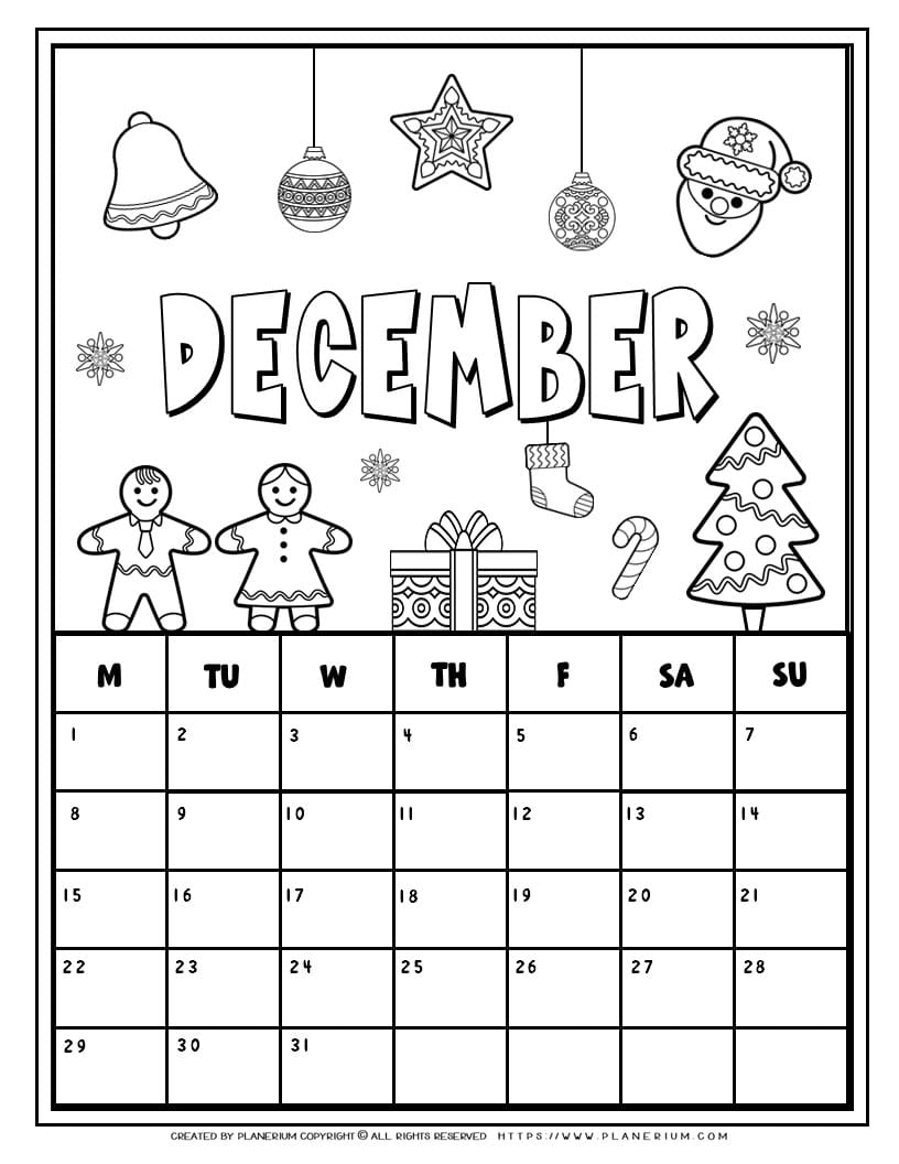 Coloring calendar