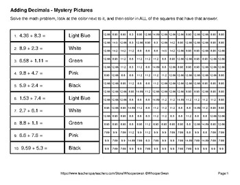 Adding decimals