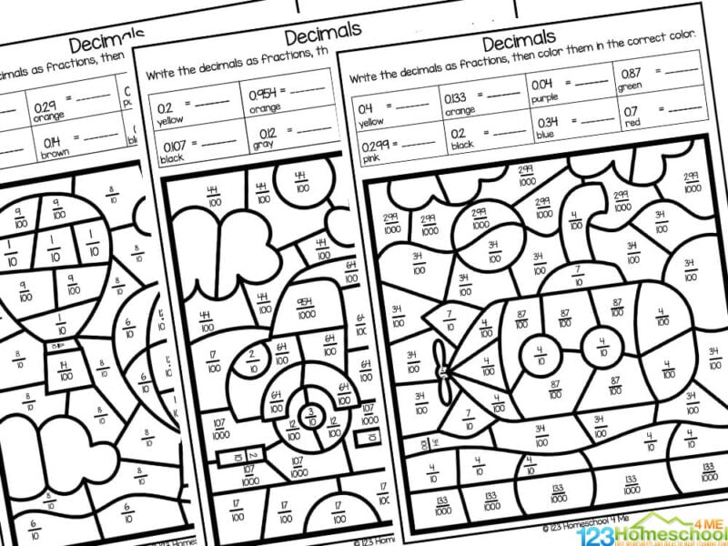 Free converting decimals to fractions worksheet pages