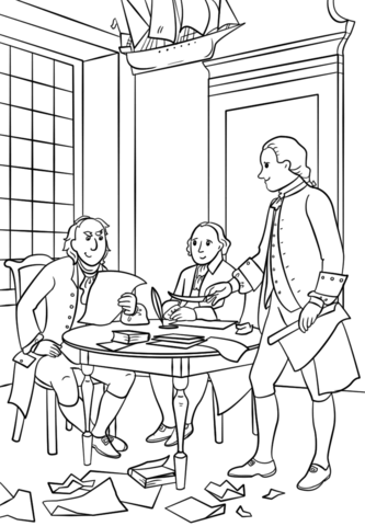 Writing the declaration of independence coloring page free printable coloring pages