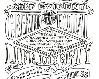 Declaration of independence coloring page