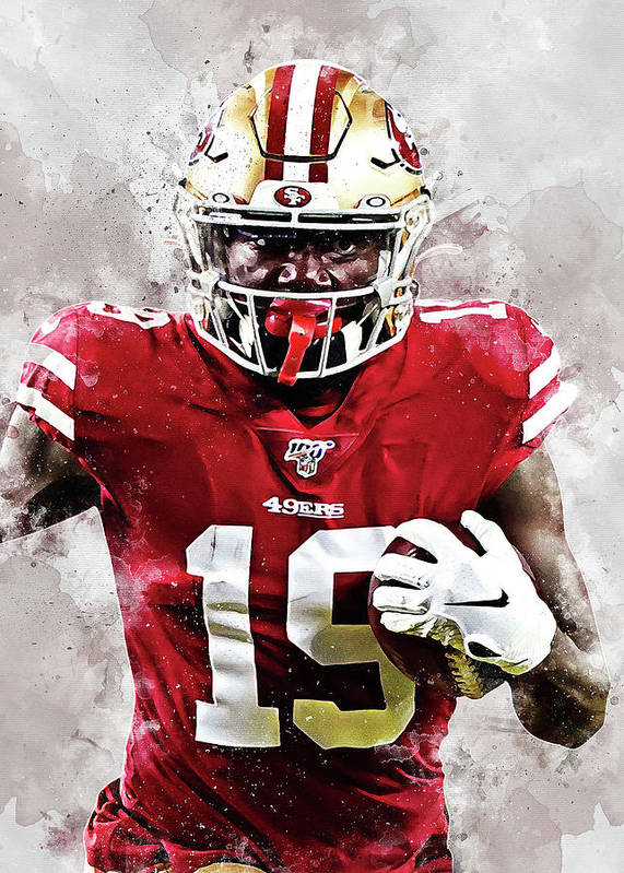 Ball nfl deebo samuel deebo samuel deebosamuel san francisco ers san francisco ers sanfrancisco poster by wrenn huber
