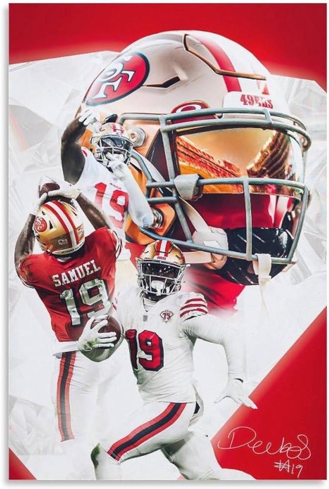 American football player deebo samuel poster canvas wall art prints poster gifts photo picture painting posters room decor home decorative xinchxcm posters prints