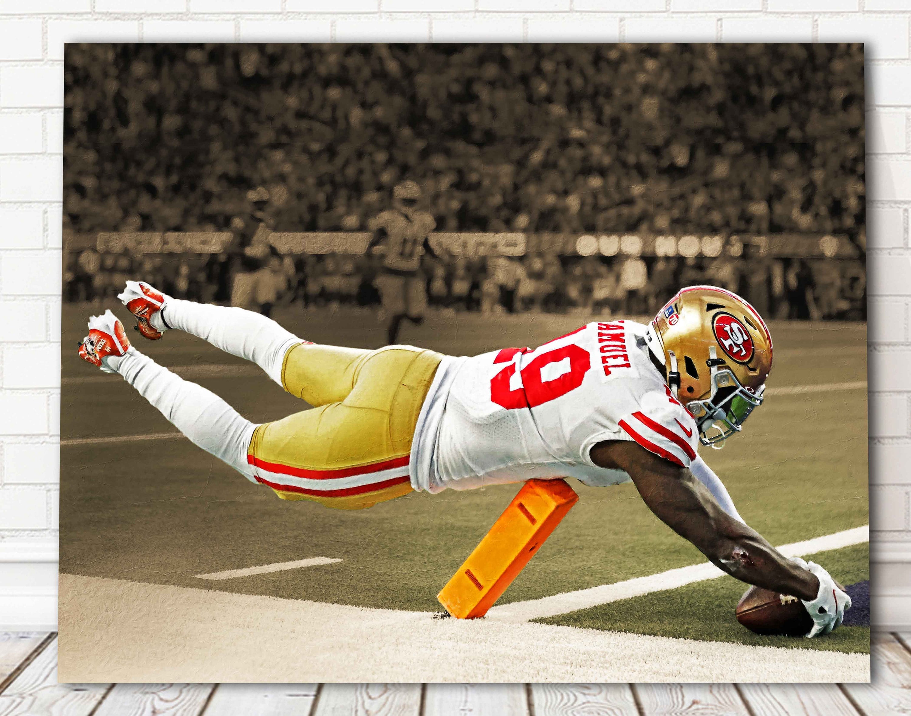 Deebo samuel canvas print san francisco ers wall art sports art print kids decor man cave canvas art gift football poster