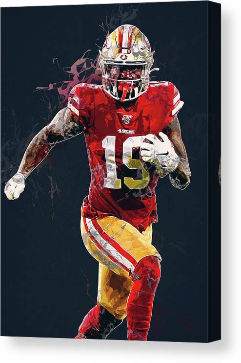 Player football deebo samuel deebo samuel deebosamuel san francisco ers san francisco ers sanfra canvas print canvas art by wrenn huber
