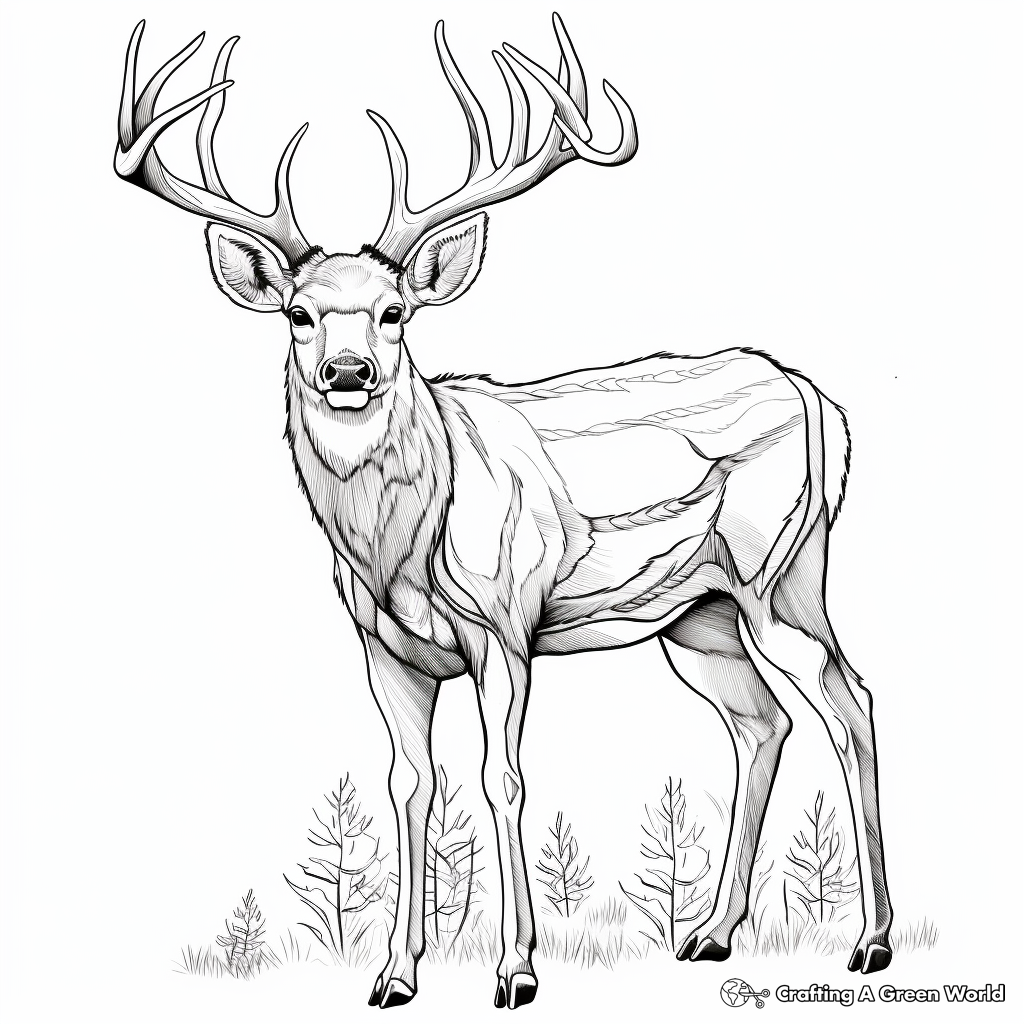 Deer antler coloring pages