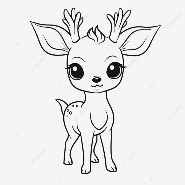 Cute baby deer coloring page outline sketch drawing vector deer drawing baby drawing wing drawing png and vector with transparent background for free download