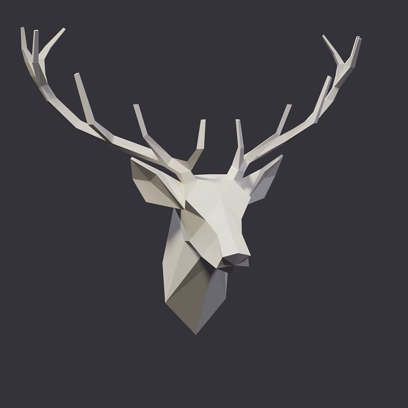Deer head trophy papercraft free printable papercraft templates