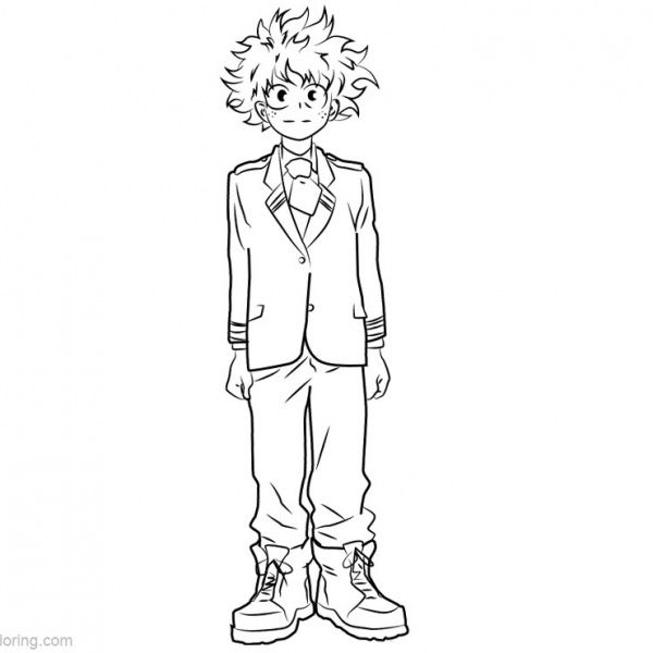 My hero academia coloring pages deku by shadabs