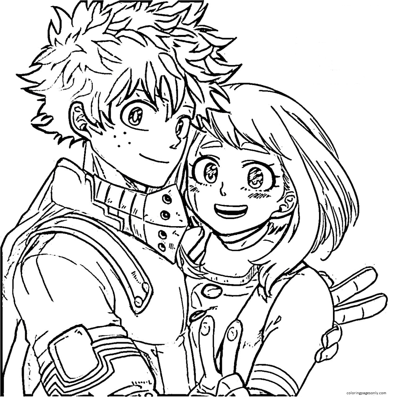 Uraraka coloring pages printable for free download