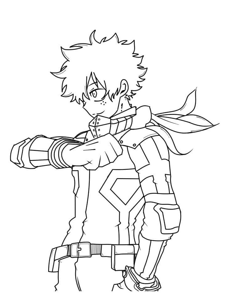 Izuku midoriya coloring page