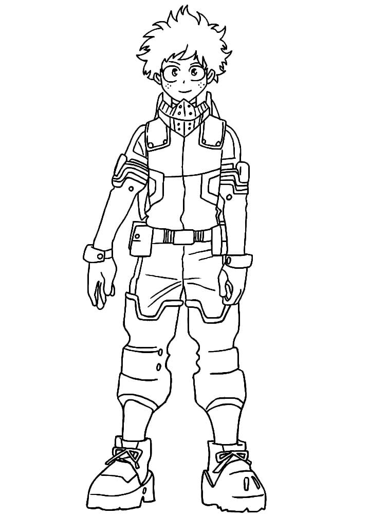 Izuku midoriya coloring page
