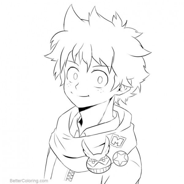 Boku no hero academia shouto todoroki coloring pages by kohaku art