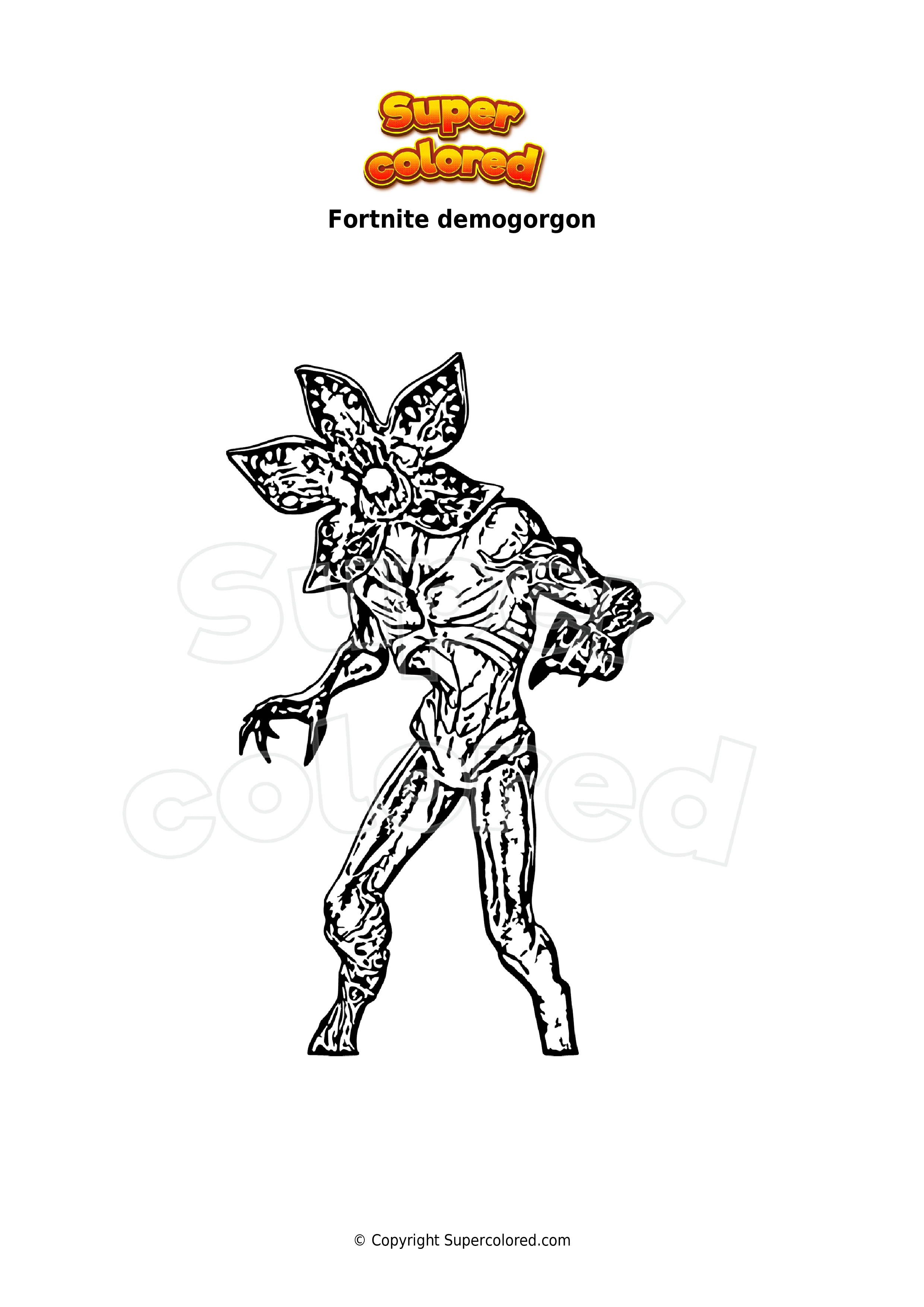 Coloring page fortnite demogorgon
