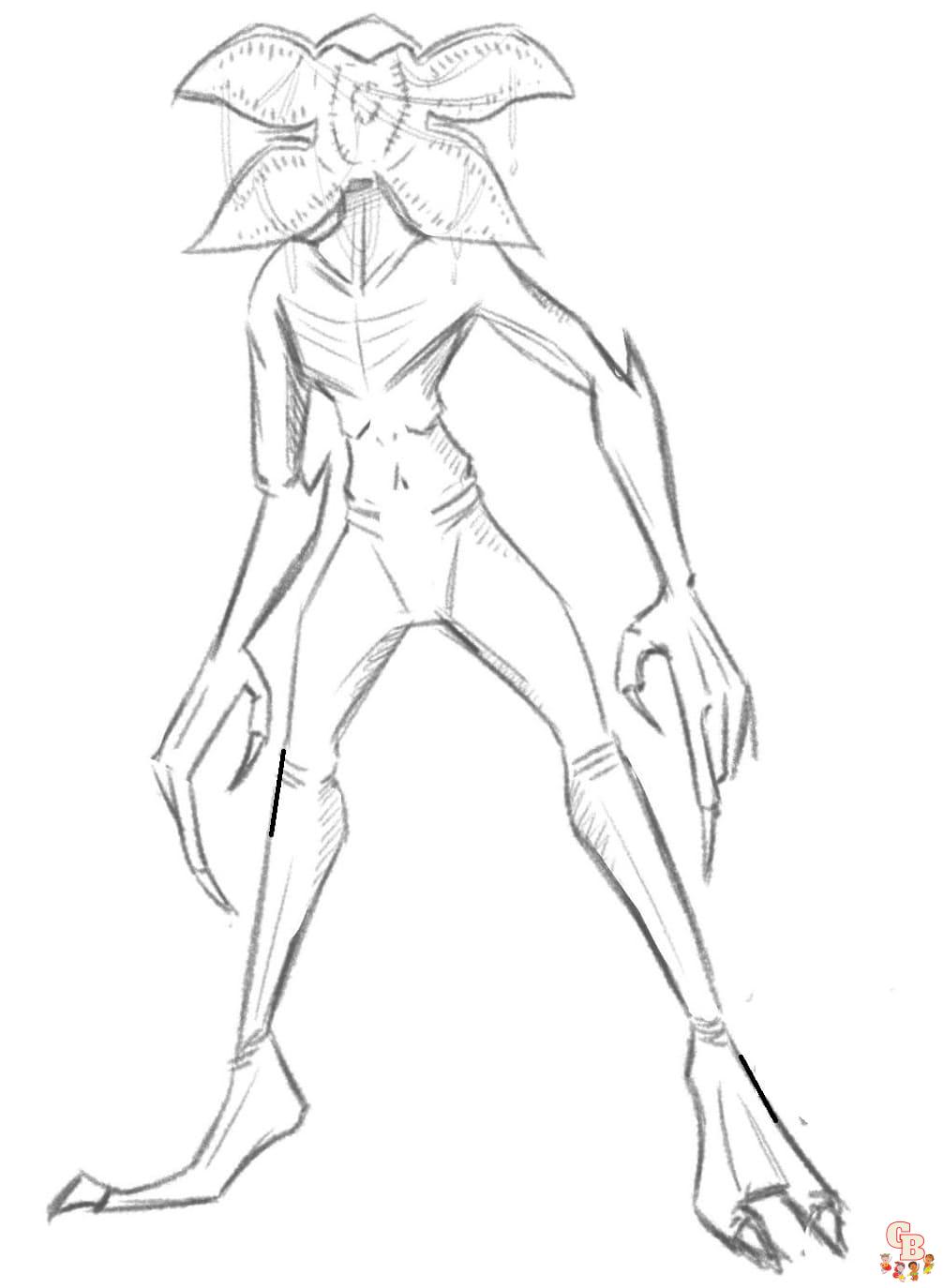Printable demogorgon coloring pages free for kids and adults