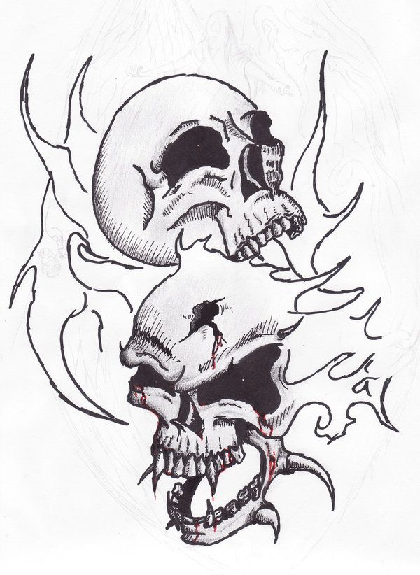 Fire skulls sketch tatoo by satroa on deviantart skull sketch skull drawing skull coloring pages